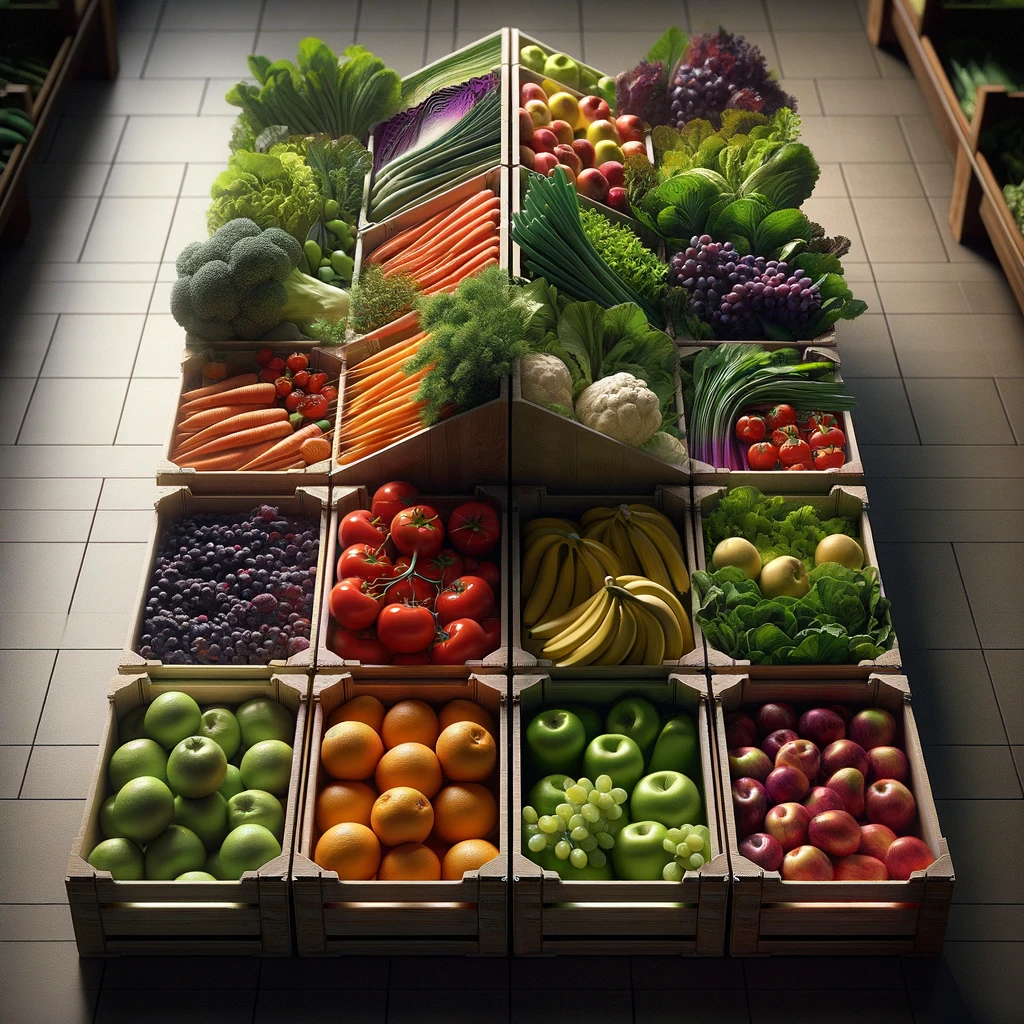 Правилно подреждане и съхранение на зеленчуци и плодове.